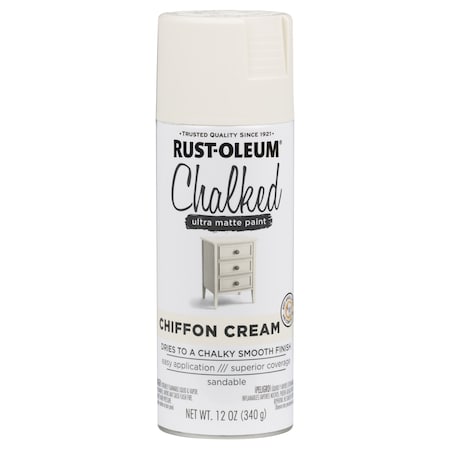 Rust-Oleum Spray Paint, Chiffon Cream, Matte, Oil, 12 oz 302596